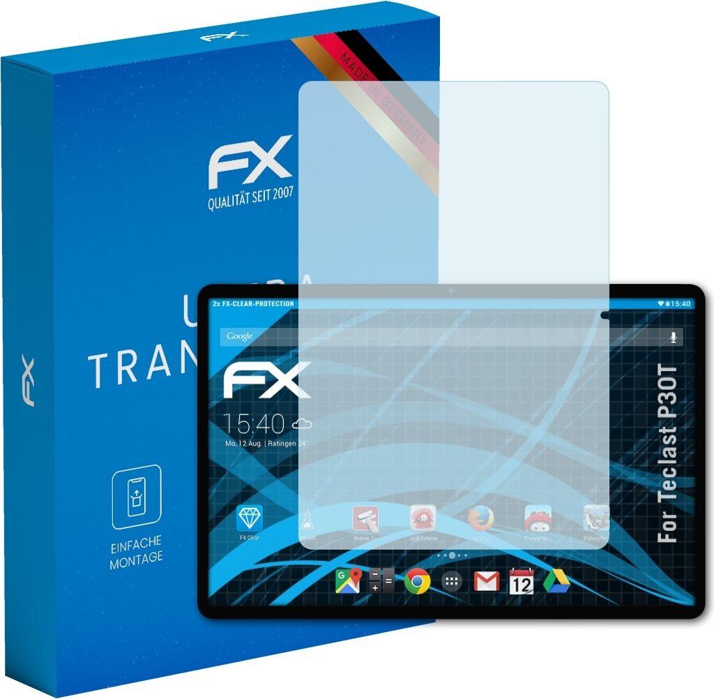 atFoliX FX-Clear 2x Schutzfolie kompatibel mit Teclast P30T Displayschutzfolie