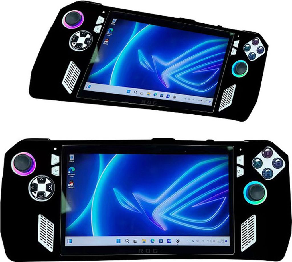 INF Schutzhülle für die ASUS Rog Ally-Spielekonsole mit integriertem Ständer Schwarz