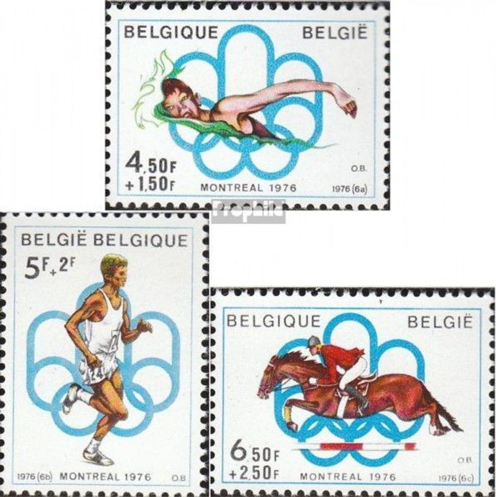 Briefmarken Belgien 1976 Mi 1852-1854 (kompl.Ausg.) postfrisch Olypische Sommerspiele