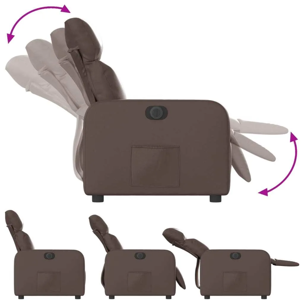 Fauteuil relax électrique marron en similicuir - Modèle Relax-Pro 500