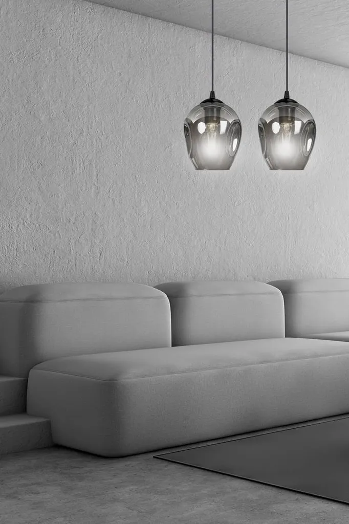 Suspension Double ISTAR 2 en Métal Graphite - Plafonnier 2 Bras E27 - 7
