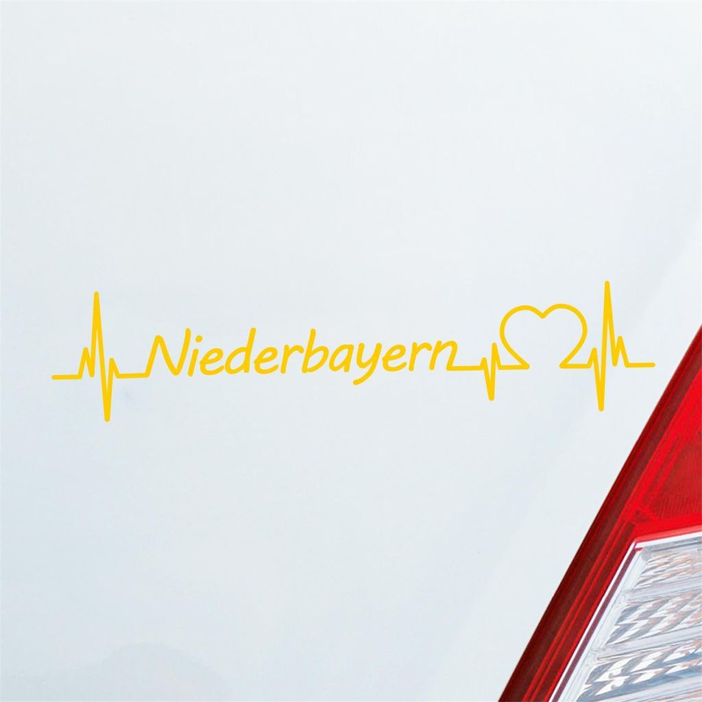 Huuraa Niederbayern Puls Herzschlag Fun Sticker Heckscheibenaufkleber Autoaufkleber mit Namen deiner lieblings Region Aufkleber 19,50x4,20cm