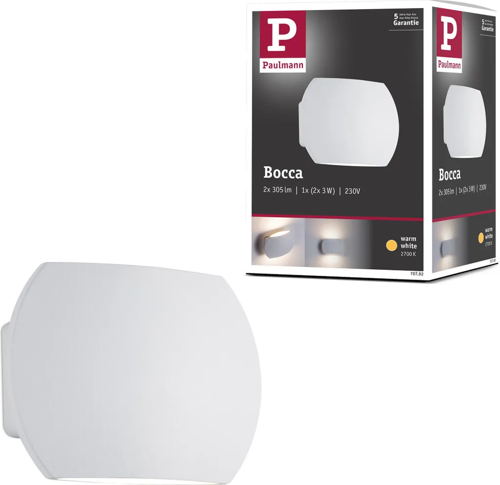 Paulmann Applique LED Bocca IP44 Bianco: Luce Bagno e Soggiorno Moderna