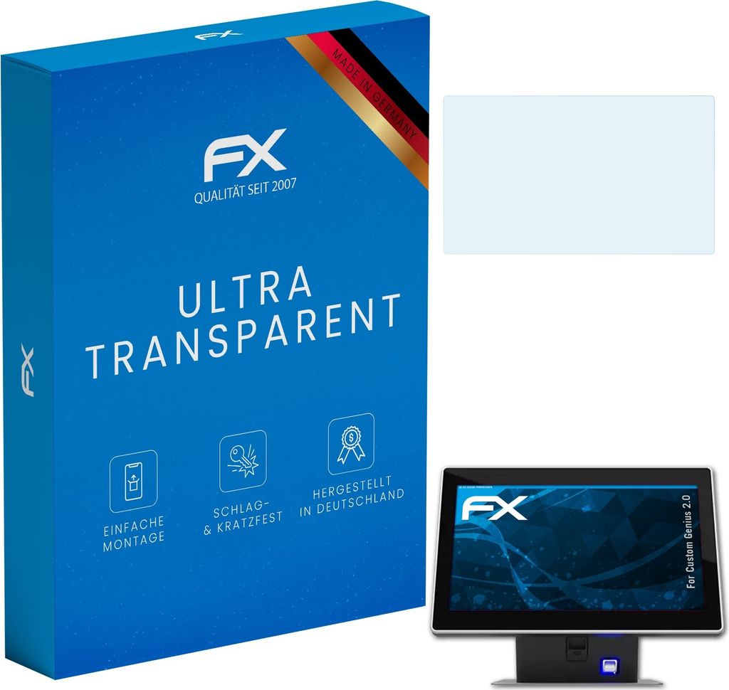 atFoliX FX-Clear 2x Schutzfolie kompatibel mit Custom Genius 2.0 Displayschutzfolie