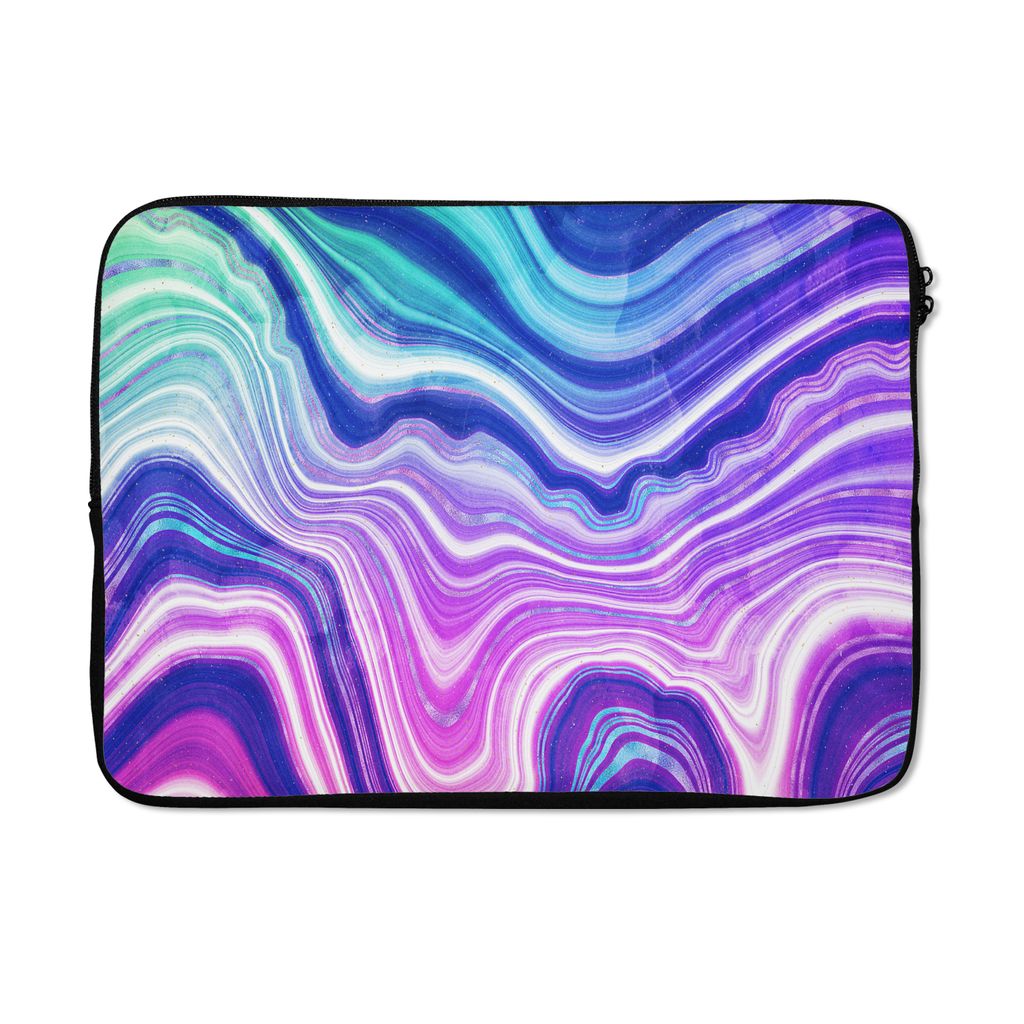 MuchoWow Laptop Hülle 13 Zoll Neon - Achat - Geode - Edelstein Laptoptasche - Laptophülle - Sleeve - Rundumschutz