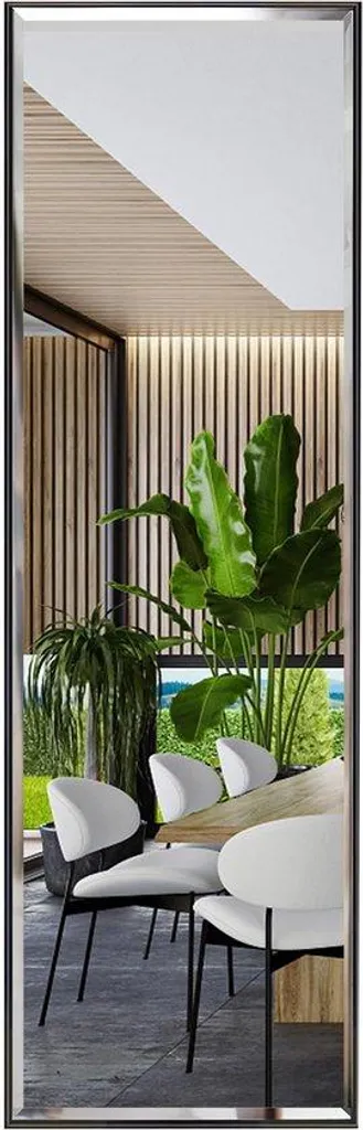 Miroir mural incassable 122x35,5 cm avec cadre noir haute qualité
