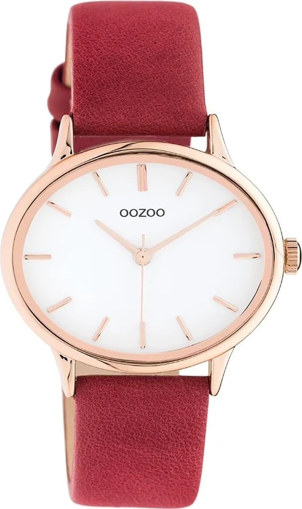 Montre Femme Rouge en Cuir Oozoo C10942 - Accessoire Mode Analogique