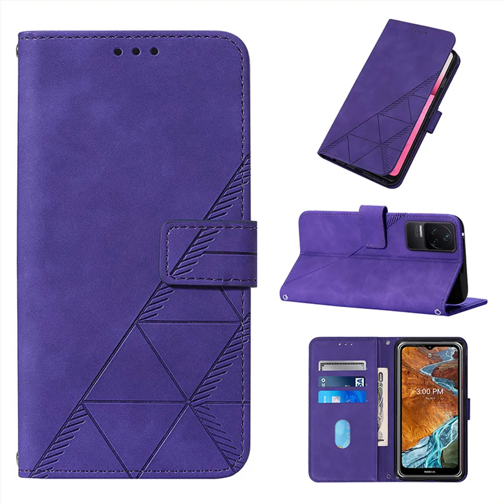 Custodia Portafoglio Xiaomi Redmi K50 / K50 Pro in Pelle Goffrata Viola - 2