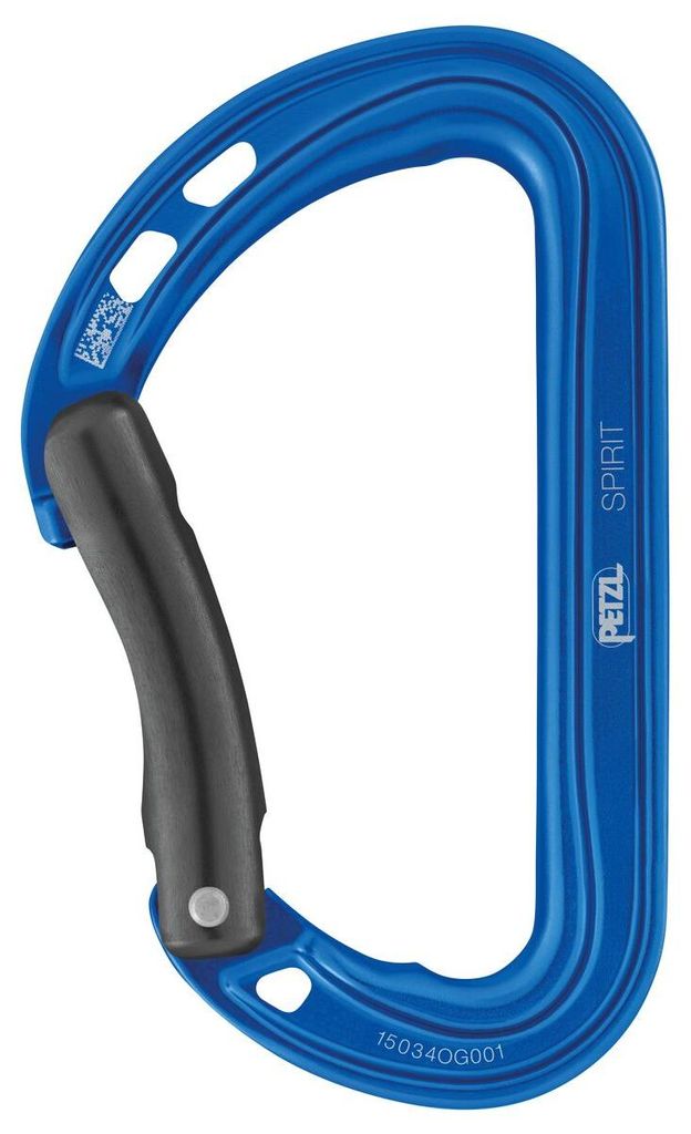 Petzl Karabiner Spirit leichter gebogener Karabiner fürs Klettern blau blau