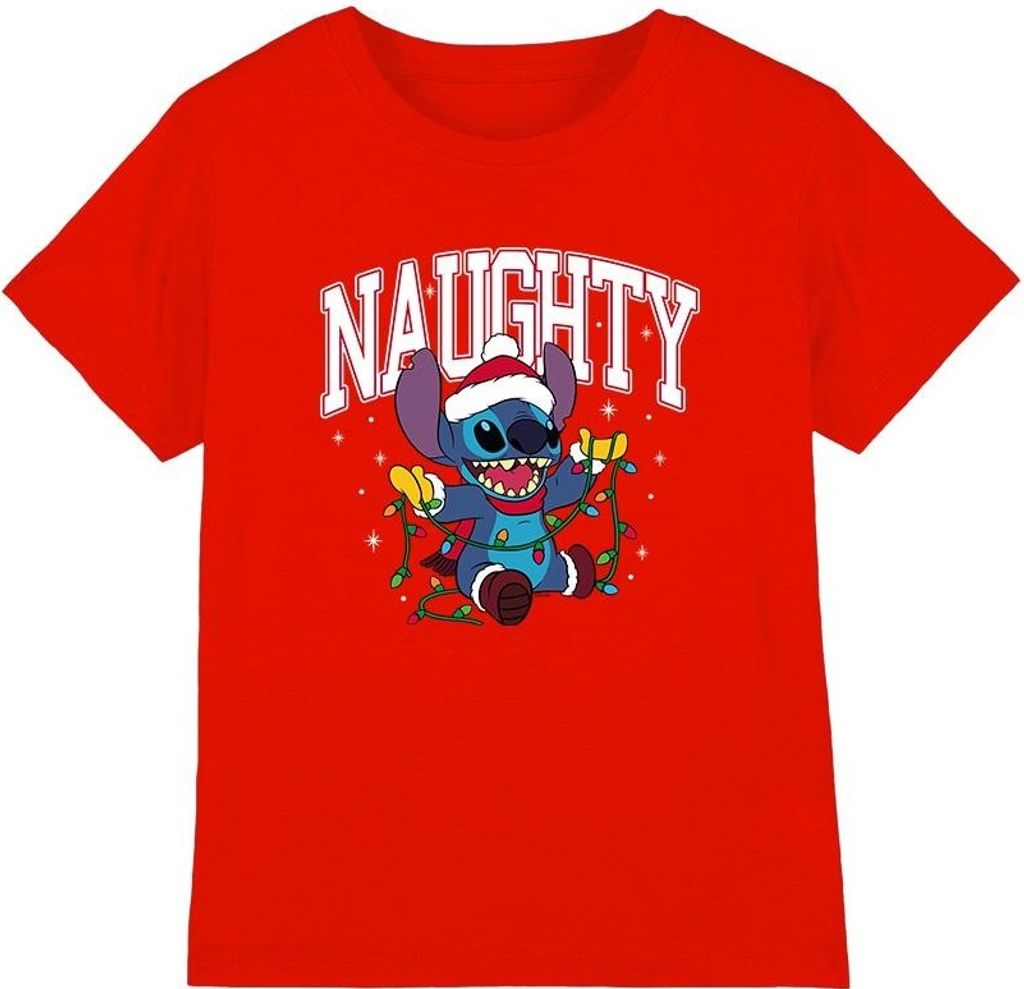 Lilo & Stitch - "Naughty Stitch" T-Shirt für Kinder TV3958 (128) (Rot)