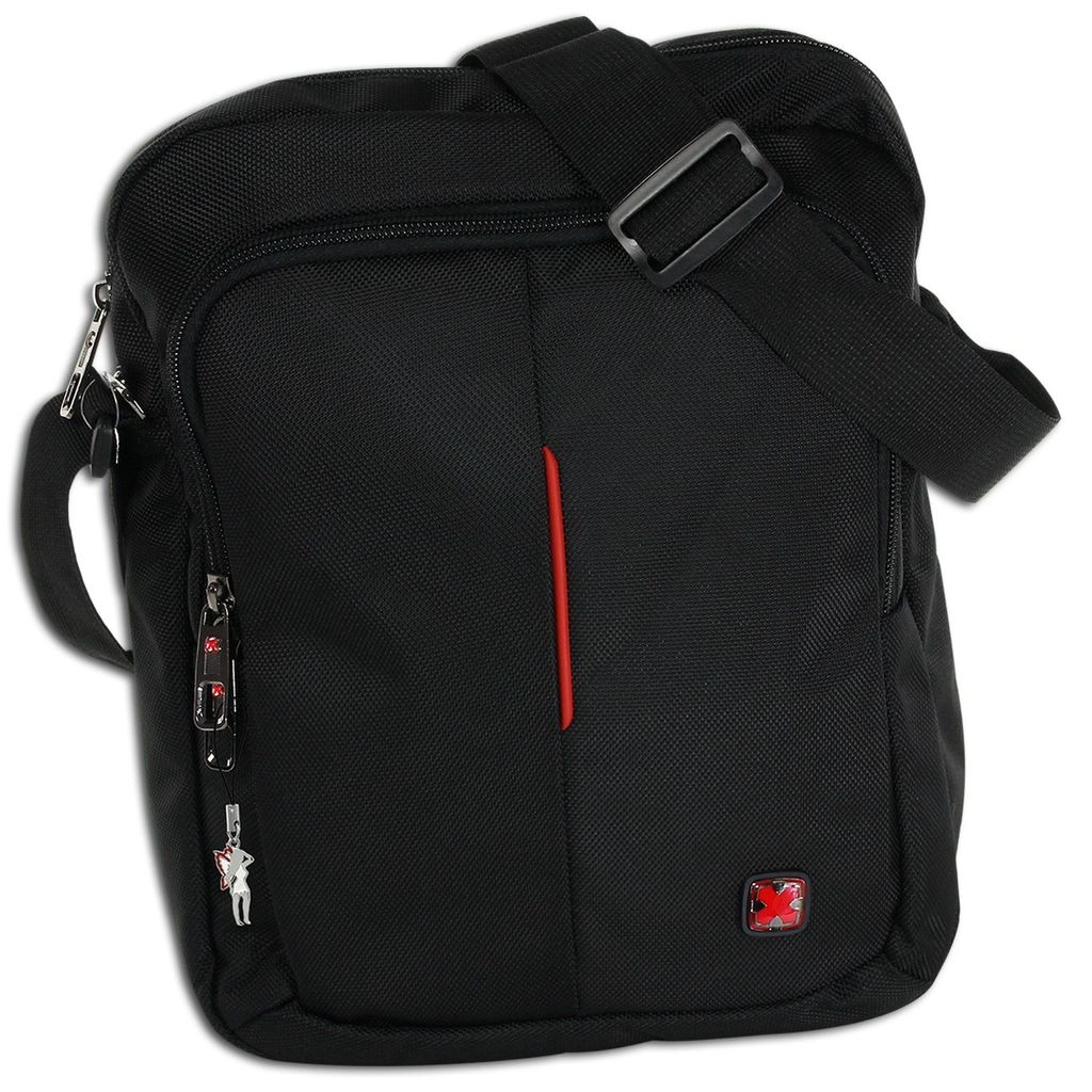 Travel N Meet Reißverschluss Messenger Bag schwarz Produktbild 