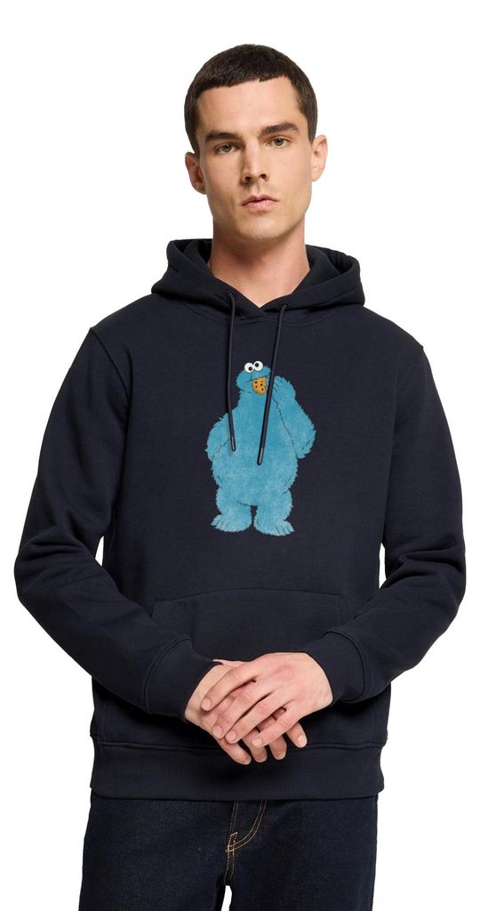 Spreadshirt Sesamstraße Krümelmonster Naschen Herren Premium Hoodie, XS, Navy