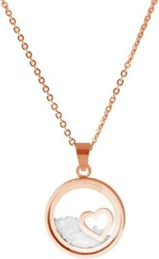 Collana Donna CO88 Oro Rosa 8CN-26016 | Ciondolo Cuore Sparkle Trendy