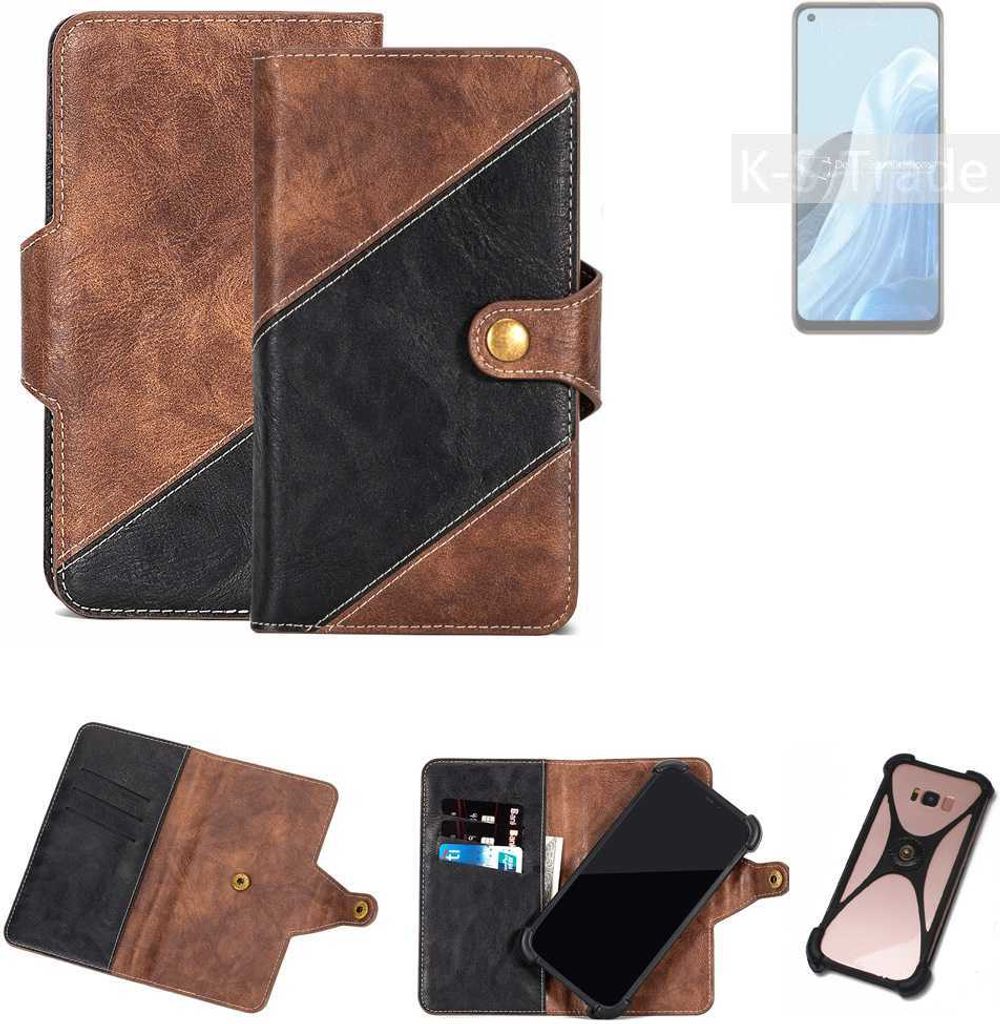 K-S-Trade Handyhülle Schutzhülle Bookstyle Case kompatibel mit Oppo Reno7 4G Klapphülle Cover Hülle Schutztasche 1x