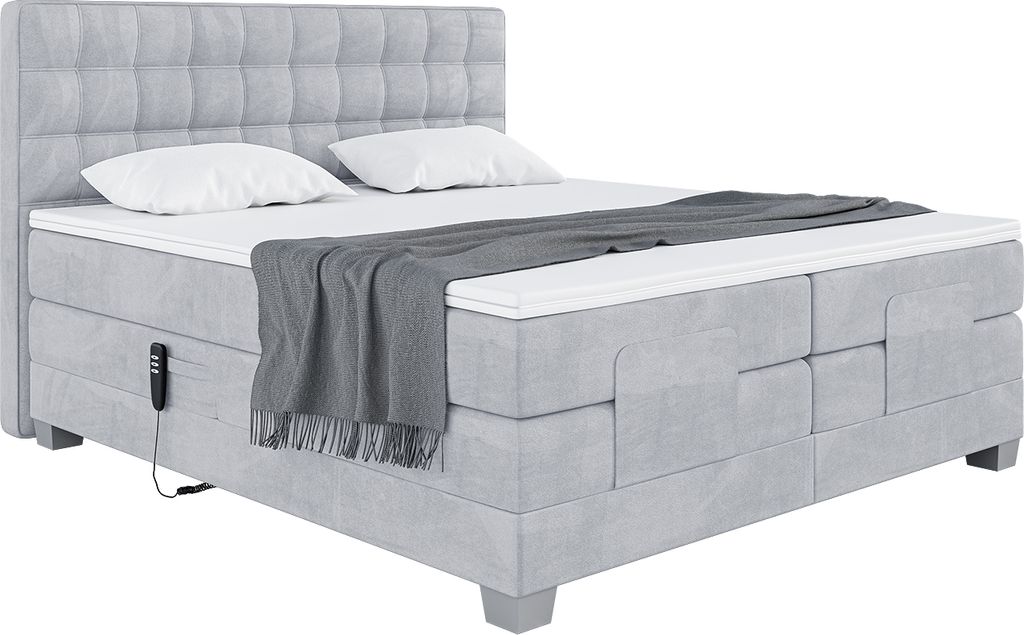 MEBLINI Boxspringbett Elektrisch Verstellbar - Gepolstert Produktbild 