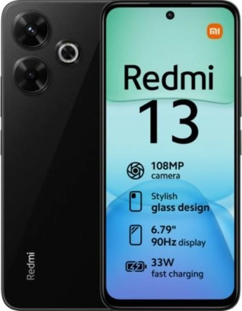 Téléphone portable Xiaomi Redmi 13 128 Go Noir avec processeur puissant