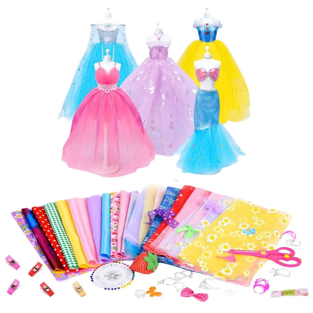 Kit de création mode pour poupées DIY 27074 avec tissus et accessoires