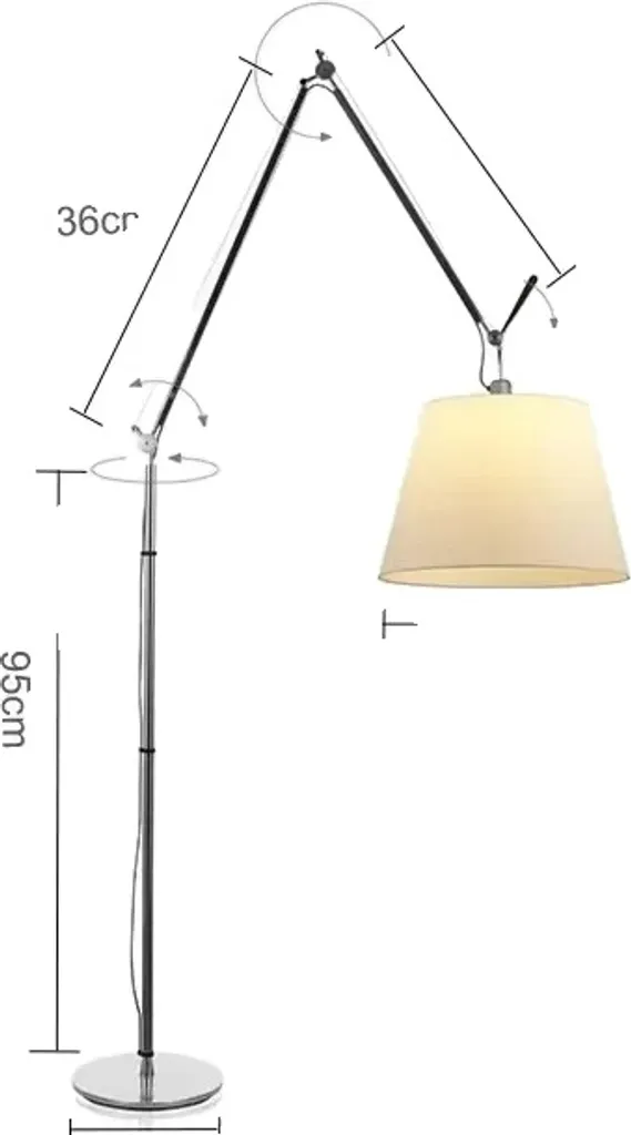 Lampadaire LED moderne à variateur, lumière blanche ajustable, moyen modèle