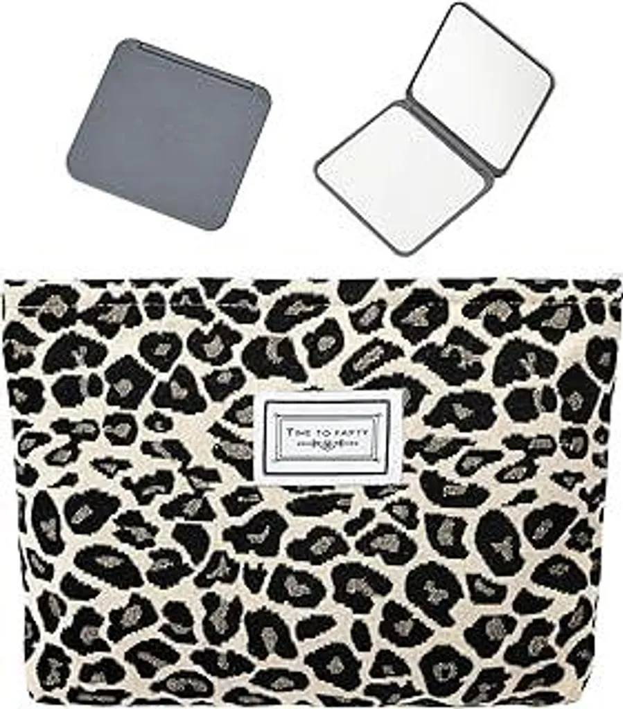 Organizer Trucco da Viaggio Leo: Borsa Cosmetici Velluto con Specchio