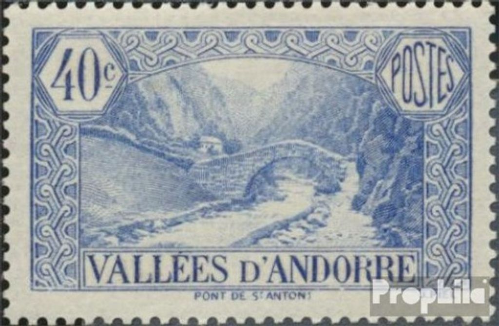Briefmarken Andorra - Französische Post 1932 Mi 33 postfrisch Landschaften