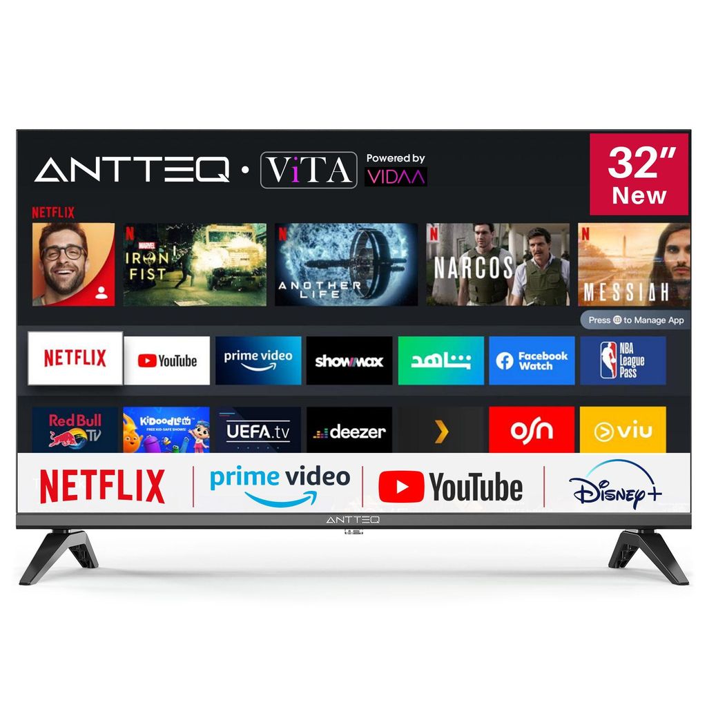 Antteq V32-AH3.Q1L HD Smart TV 32 Zoll (Fernseher 81 cm), Produktbild 