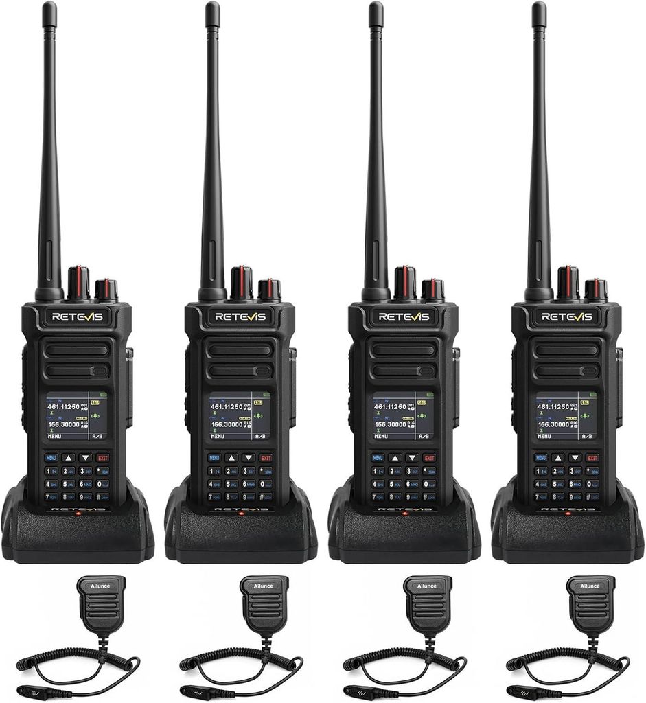 Retevis RT29S Funkgeräte, Dualband, IP67, Große Reichweite, 2800 mAh, Intelligente Rauschunterdrückung, LCD-Bildschirm, Walkie Talkie für Rettu...