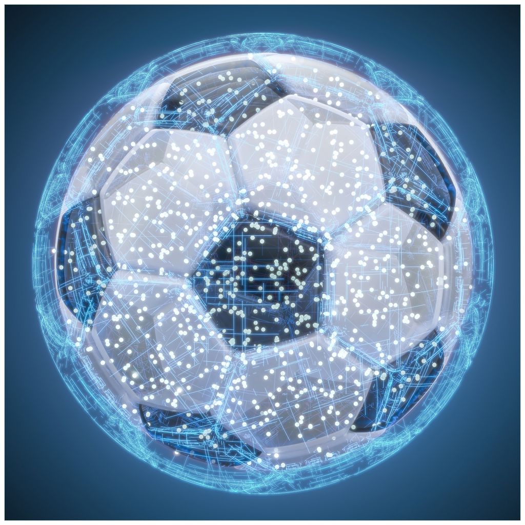 Wallario Sticker / Aufkleber für Kühlschrank / Geschirrspüler / Küchenschränke, selbstklebende Folie - 60 x 60 cm, Motiv: Fußball digital - N...