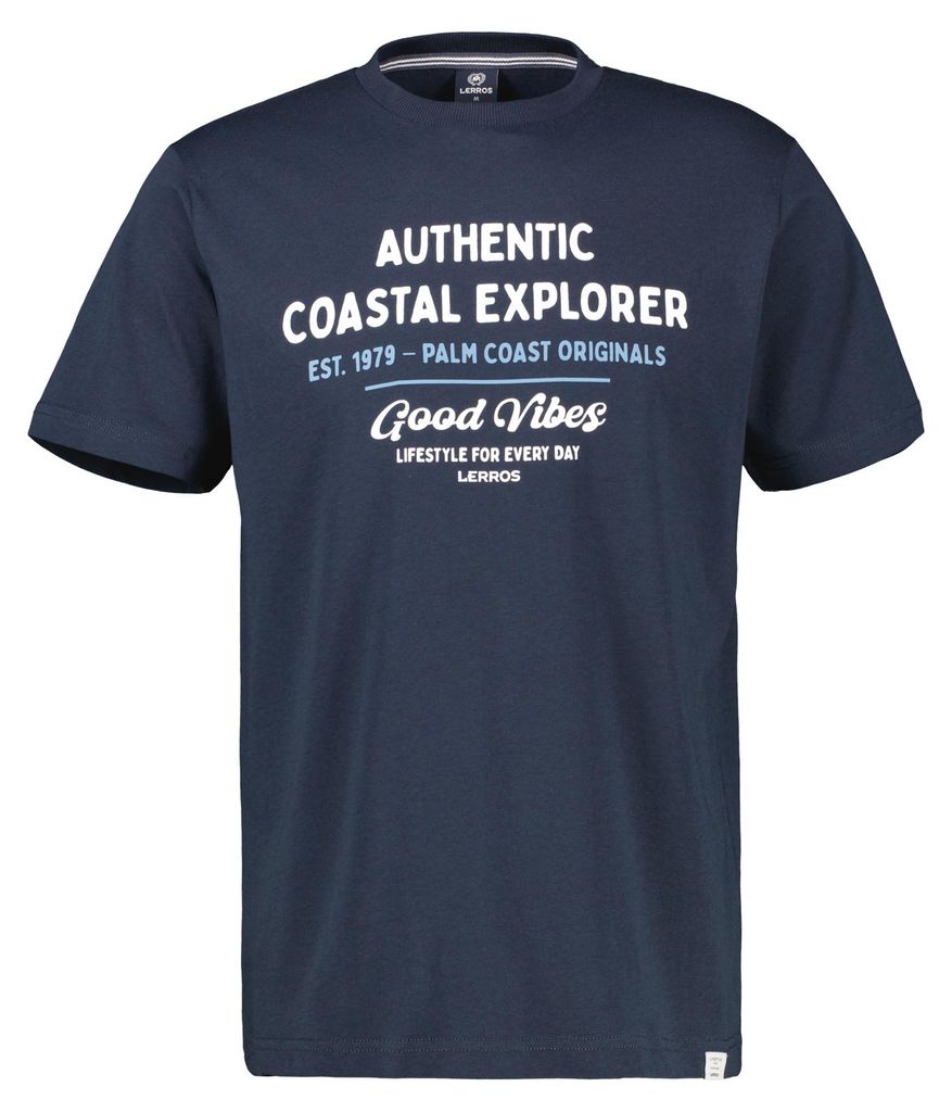 Lerros Übergrößen T-Shirt modisch navy Good Vibes