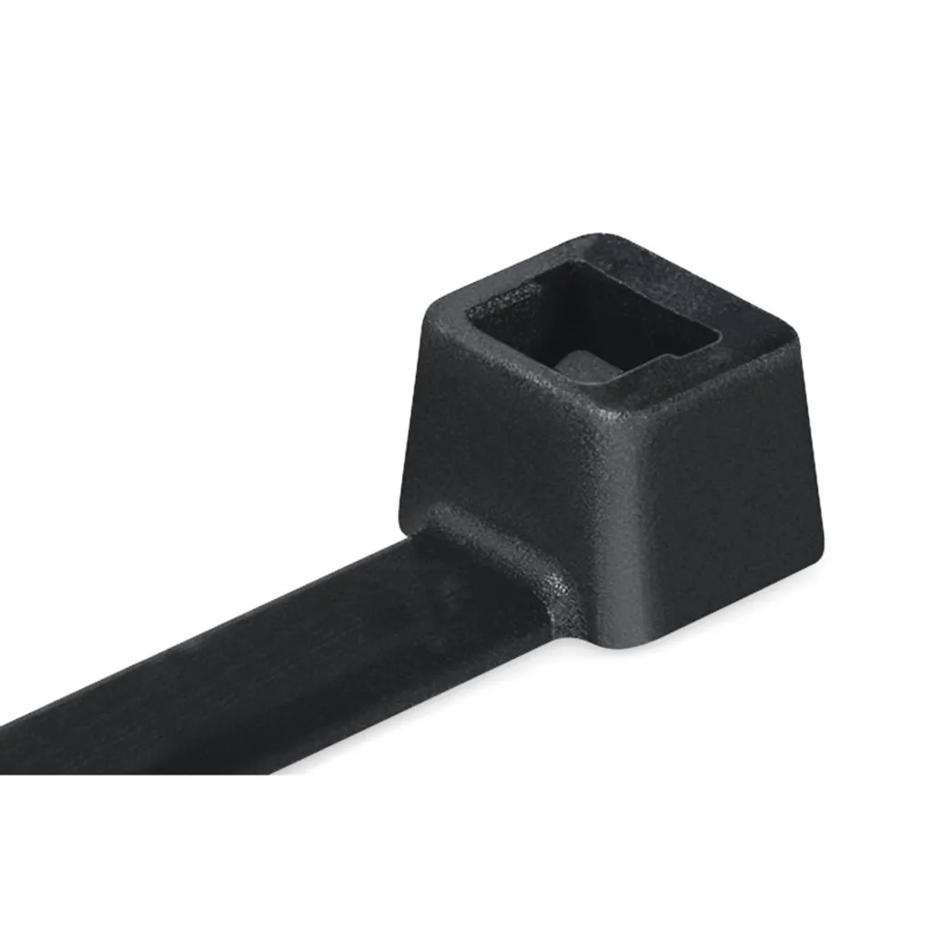 Fascette HellermannTyton TY-ITS senza omologazioni (L x P) 380 mm x 7,6 mm UB385E-B-PA66-BK-C1 Colore: nero 100 pz