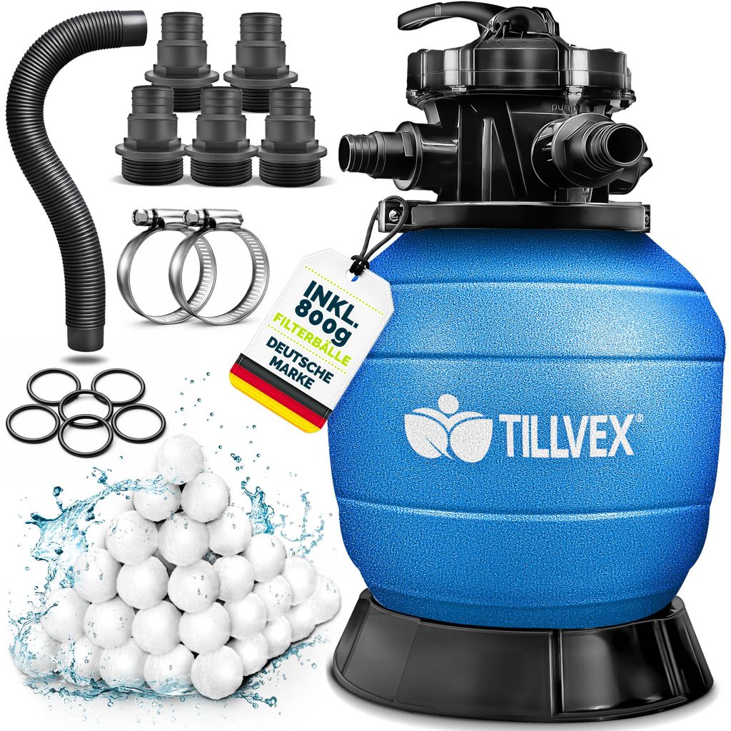 Filtro a sabbia per piscina tillvex® senza pompa + 800 g di Immagine del prodotto 