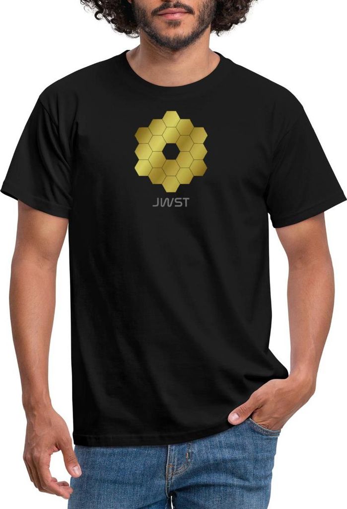 Spreadshirt James Webb Teleskop Space Telescope Weltraumteleskop JWST Männer T-Shirt, M, Schwarz
