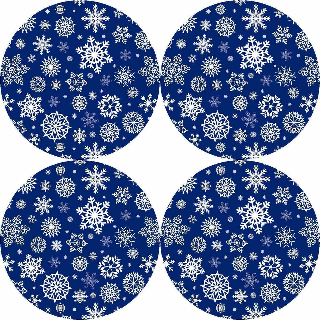 Bertoni Rundes Tischset M 33x33 cm | Eleganz und Zweckmäßigkeit für jeden gedeckten Tisch 4D | SNOW