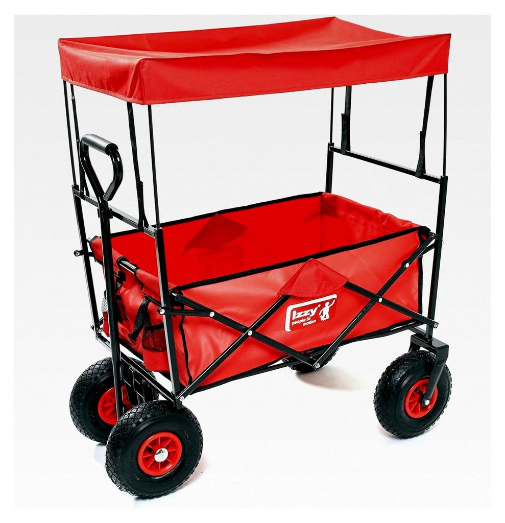 Faltbarer Bollerwagen mit Luftreifen und Dach für den Transport