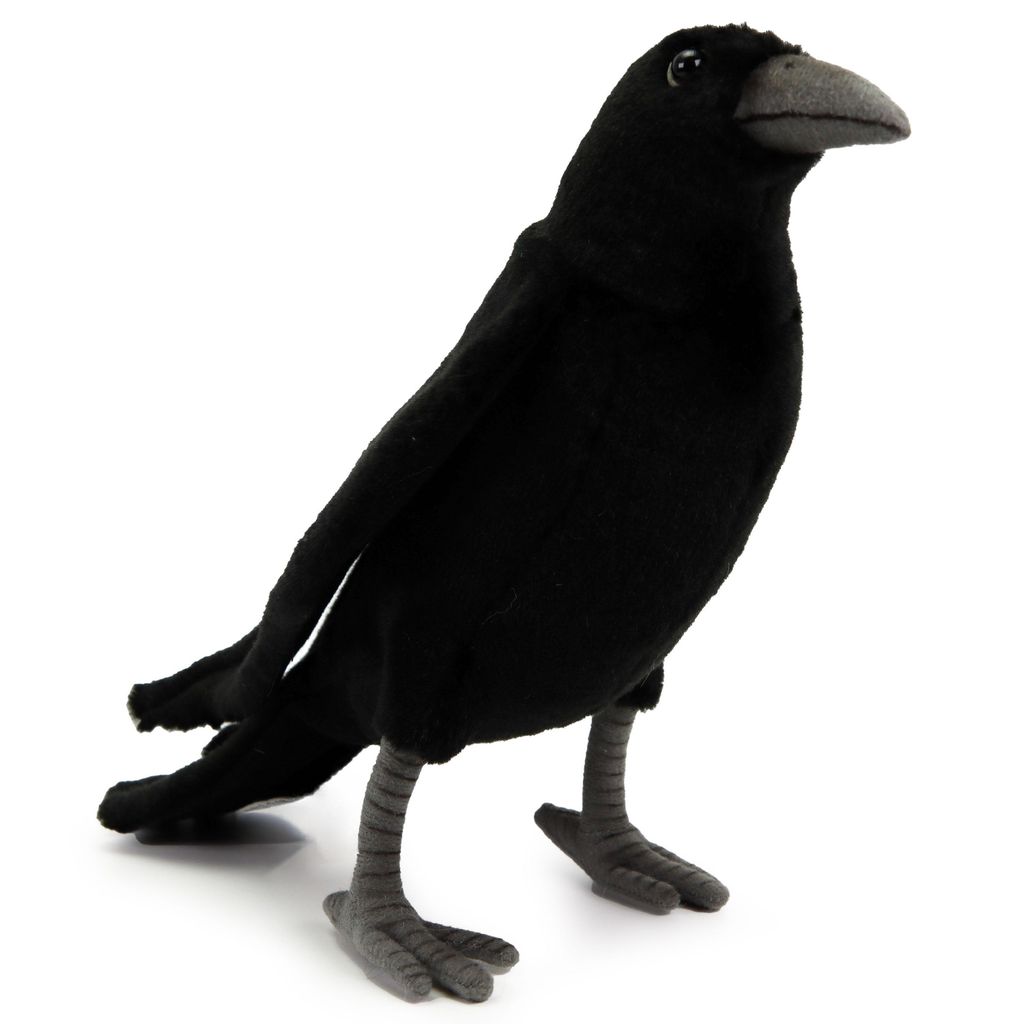 Rabe 30cm Krähe Vogel Schwarz Realistisch Deko Stofftier Produktbild 