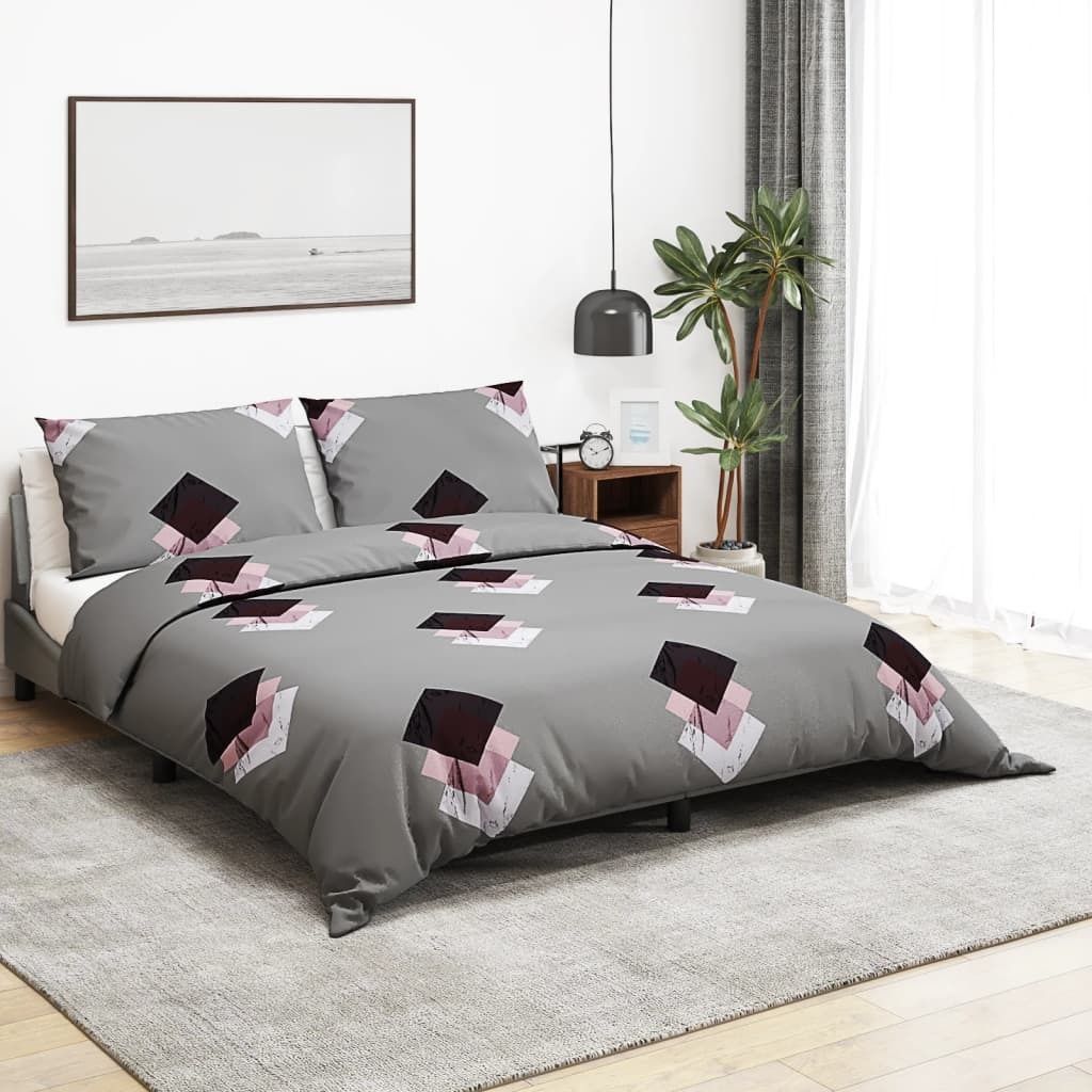 (Robust Möbel)Bettwäsche-Set Moderne für Schlafzimmer - Bettzeug-Set - Grau 140x200cm Baumwolle NEU749403 - Bettwäschen