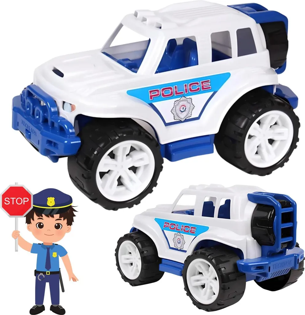 Voiture de Police Enfant à Roues Pivotantes 360° Tout-Terrain Série 5460