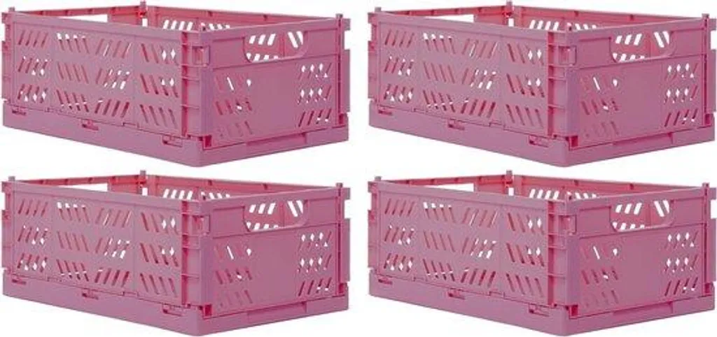 Rangement pour vêtements et lingerie rose - 4 boîtes pliables 35 cm