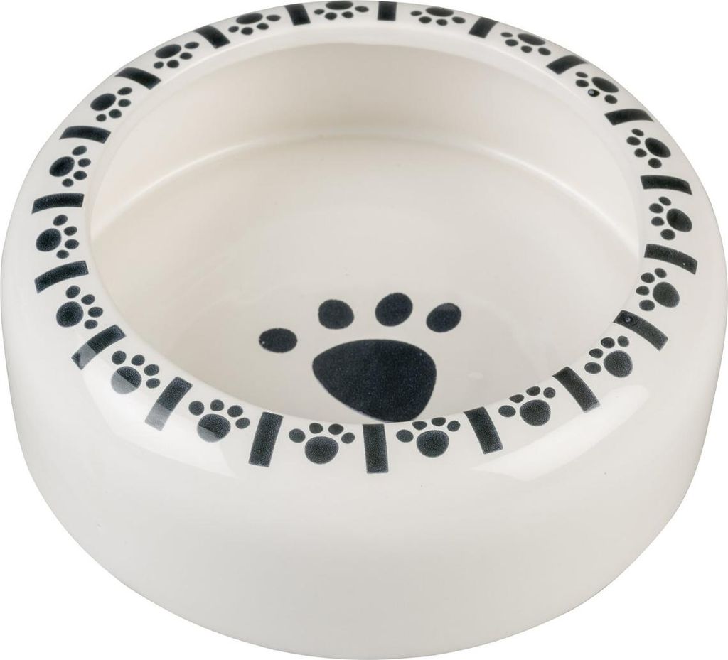 Duvo+ Futternapf Stone Bunny Paw weiß/schwarz, Größe: L