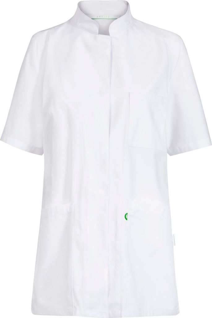 Greiff CARE Damen Kasack Kurzarm Stehkragen Regular-Fit Weiß M