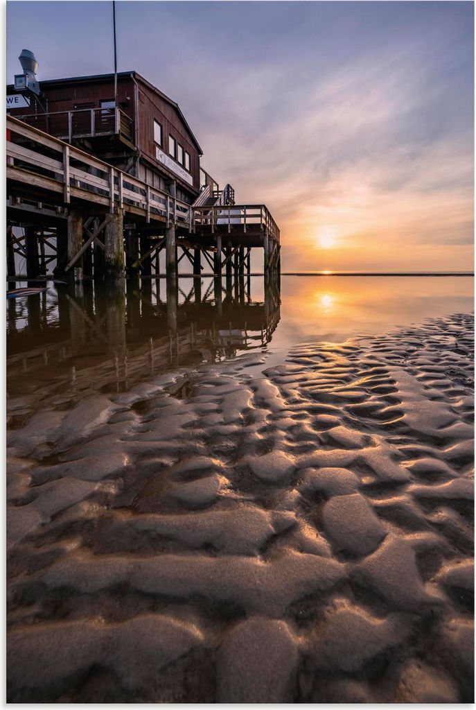 ARTland Wandbild Alu für Innen & Outdoor St. Peter Ording Deutschland Größe: 40x60 cm