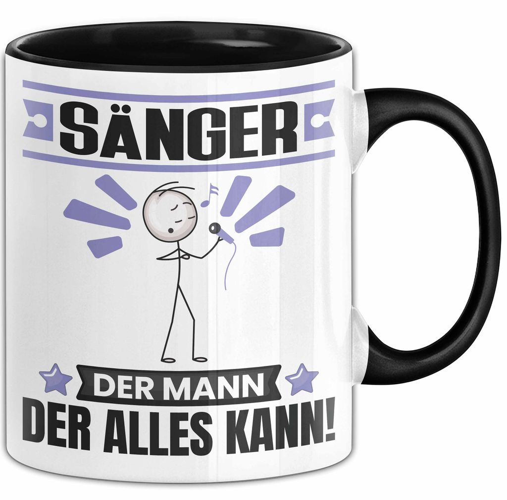 Sänger Tasse Geschenk für Sänger Der Mann Der Alles Kann Geschenkidee zum Geburtstag (Schwarz)