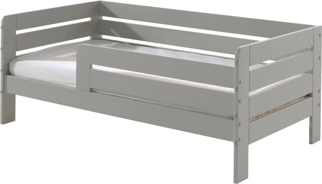 Kinderbett >TODDLER< in Grau aus Massive Kiefer - 143,6x56x70cm (BxHxT)