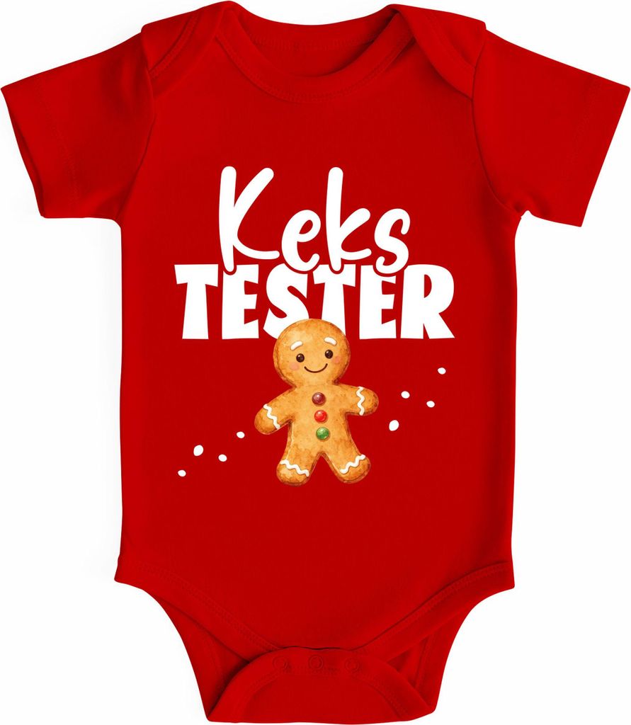 Baby Body kurzarm Lebkuchmann Kekstester Weihnachten XMAS Outfit für Mädchen & Jungen Baumwolle MoonWorks