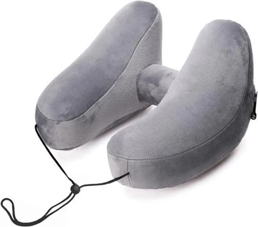 Cuscino da Viaggio INF AIR Grigio - Supporto Cervicale Gonfiabile