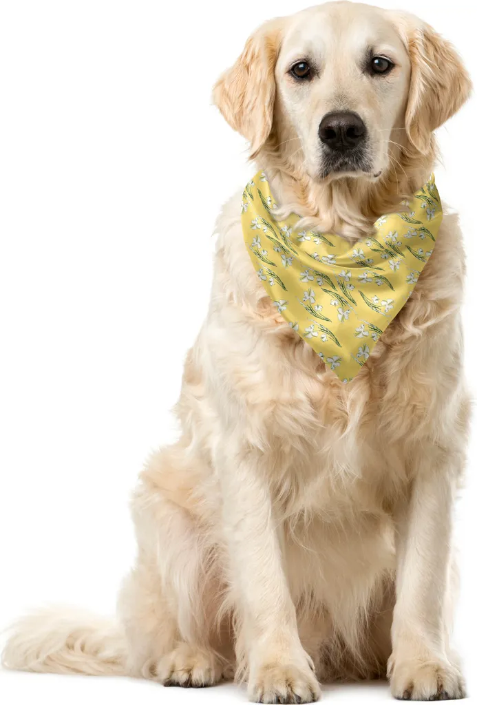 Bandana Cane Outdoor ABAKUHAUS 55x55 Giallo Verde Motivi Floreali