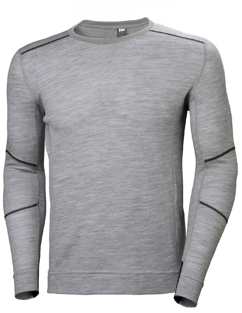 HELLY HANSEN LIFA Merino LS-Baselayer 75106 Gr. 4XL, schwarz, Größe:M, Farbe:grey melange