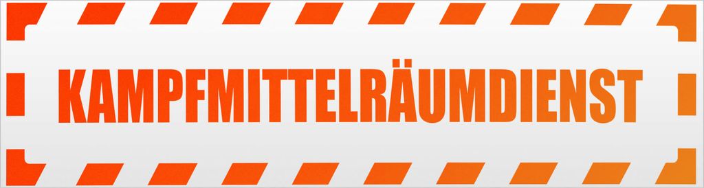 Lebensgefahr! Kampfmittel gestreift Magnetschild Schild magnetisch - 30cm Neonorange - Magnetfolie für Auto PKW Kfz