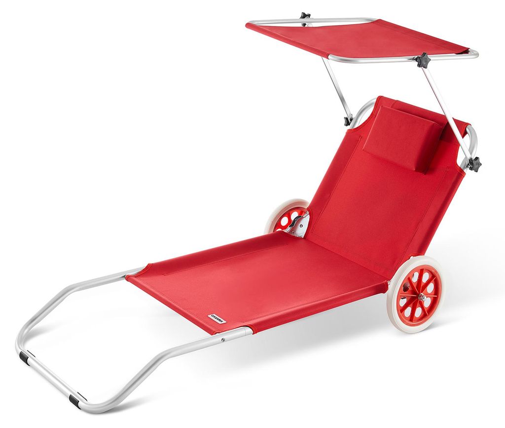 CASARIA® Sonnenliege Klappbar mit Rädern & Sonnendach Produktbild 