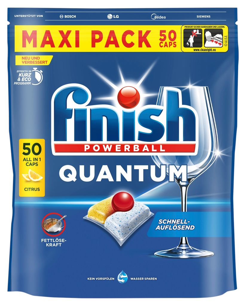 Finish Powerball Quantum Citrus All in 1 Maxi Pack 50 Caps Produktbild 