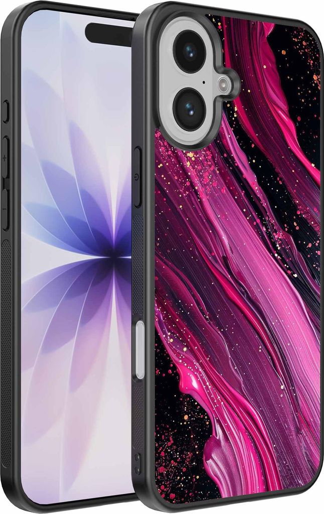 Geeignet für iPhone 17 Handyhülle mit Marmordruck - TPU Rückseite Abdeckung Fall Marmor Design - Lila Rosa - Smartphonica
